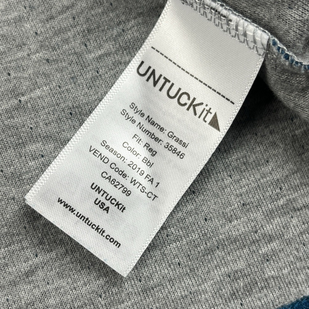 UNTUCKit Pullover Men Large Henley Teal Blue Grassi Lined Long Sleeve Thermal - Picture 3 of 9